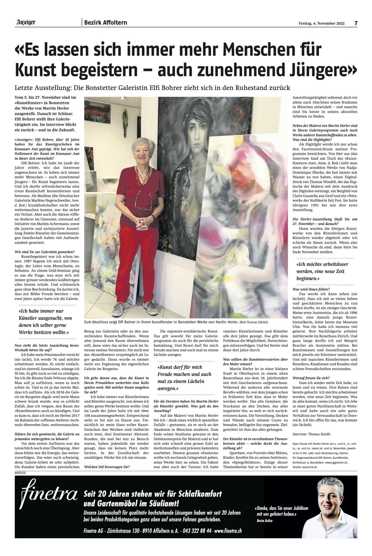 Ein Medienartikel über die Oktober-Ausstellung 2022 der Galerie Bohrer